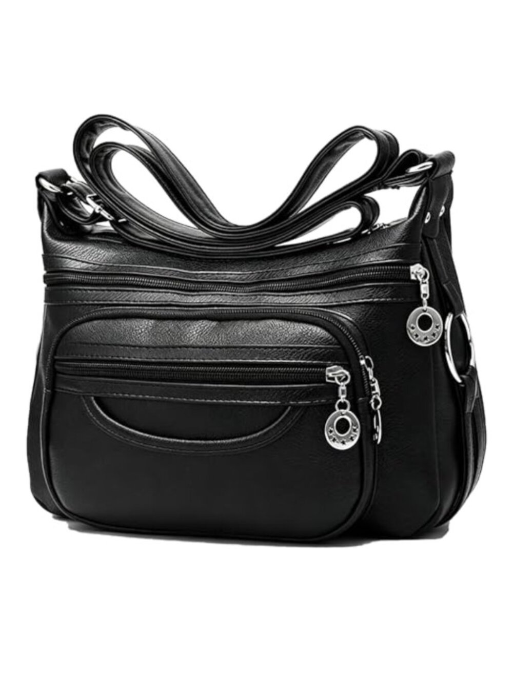 Women's PU Leather Crossbody Purse Multi-pocket Waterproof Shoulder Bag
